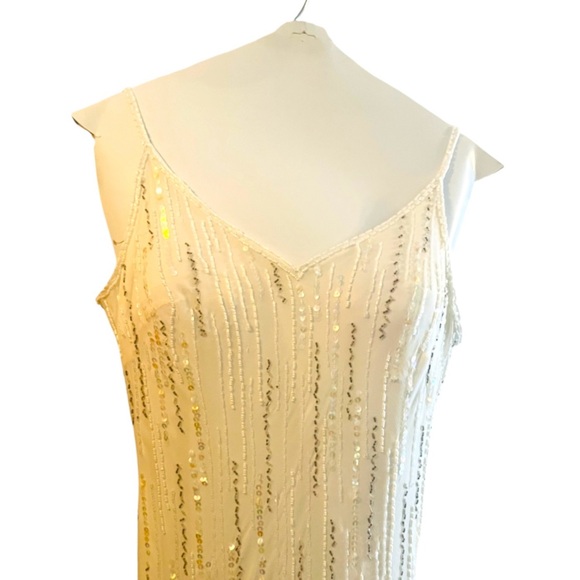 Elegant Sue Wong White and Cream Wedding Gown / Special occasion dress 100% silk - Picture 15 of 16